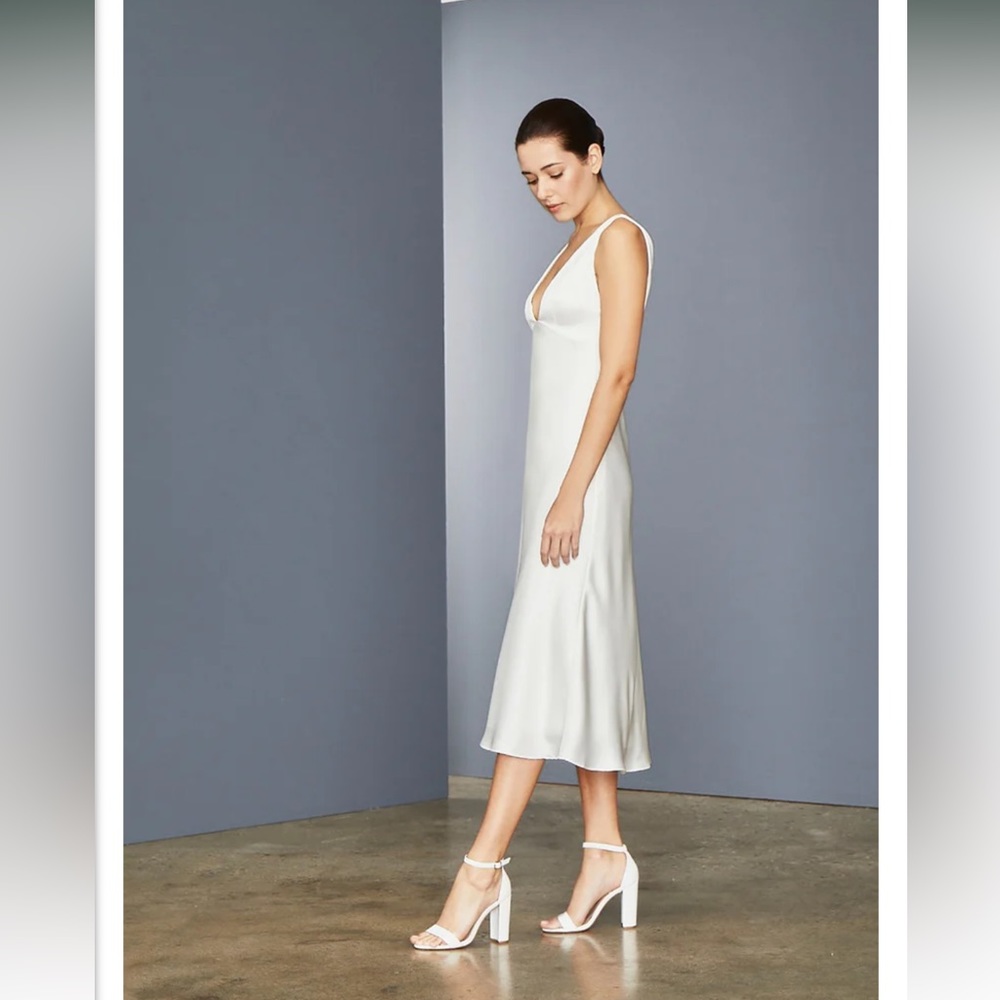 Amsale Bias Cut Satin Dress - Picture 4 of 12
